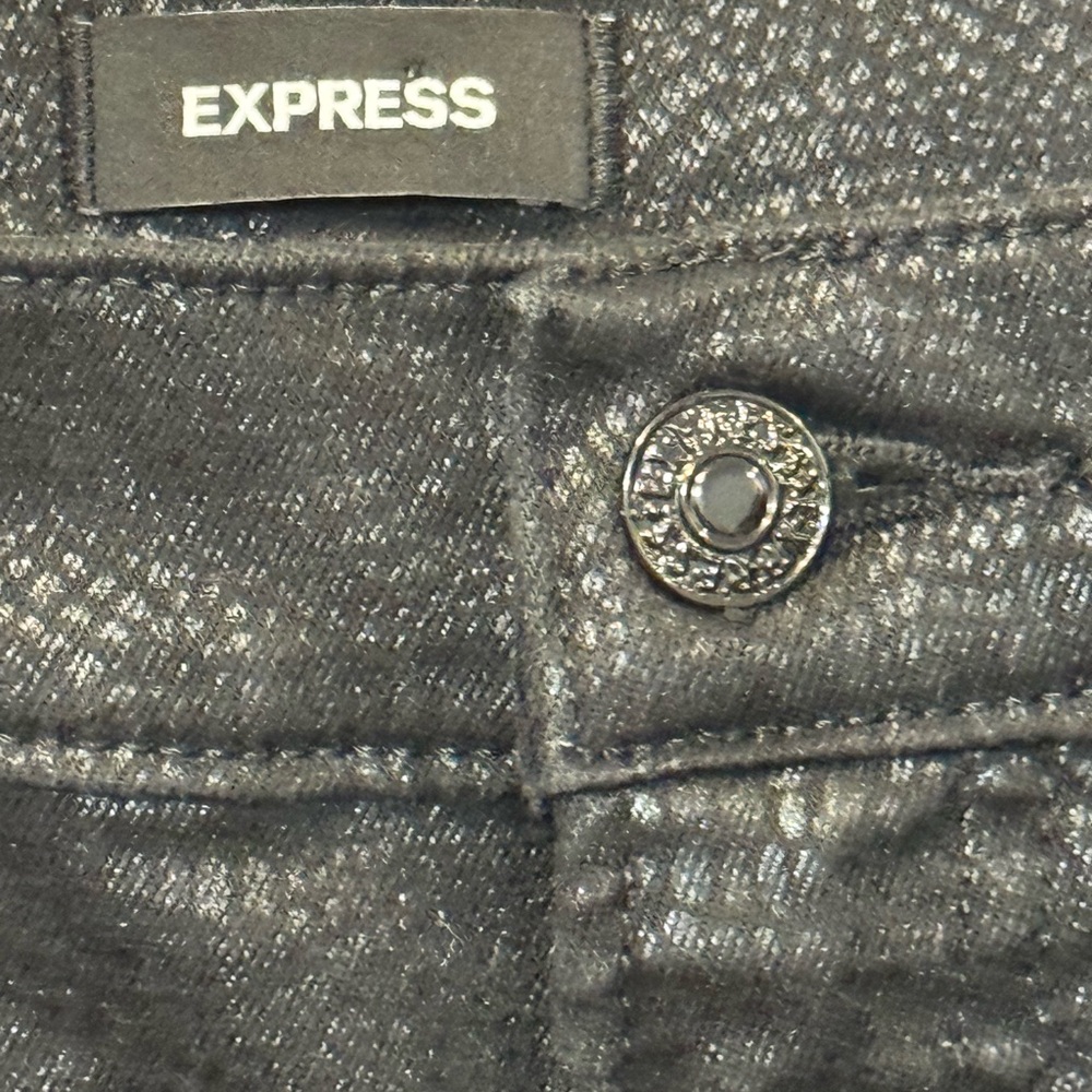 Express Black Faux Snakeskin Pattern Cropped High Rise Womens 8‎ Mom Jean - Picture 4 of 8